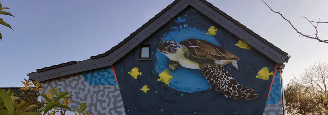 Schildkröte im Graffitistil