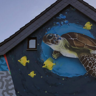 Schildkröte im Graffitistil